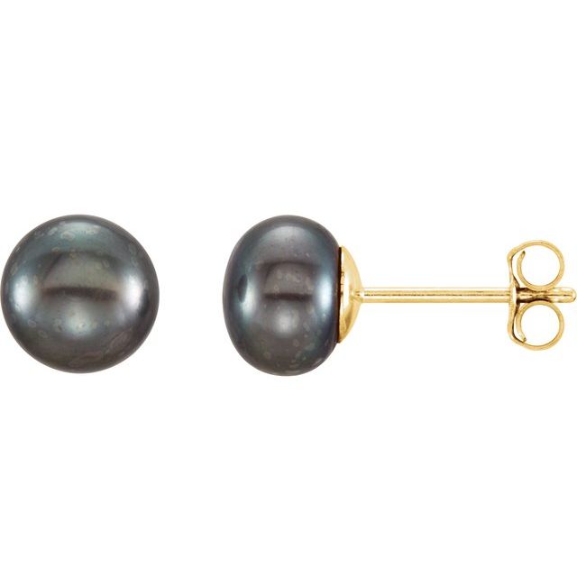 Button Pearl Stud Earrings