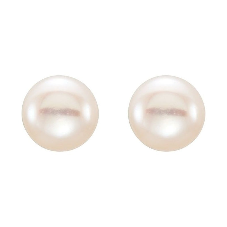 Button Pearl Stud Earrings
