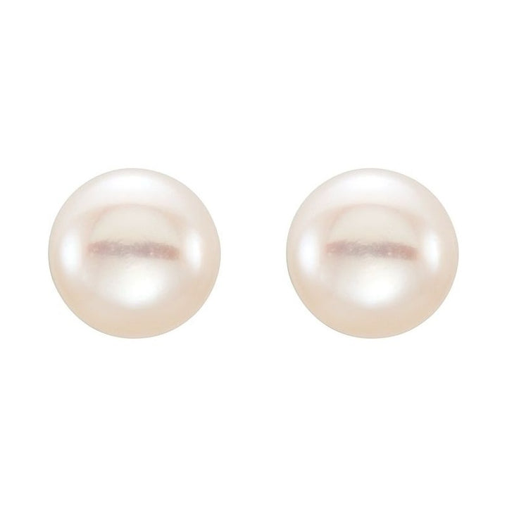 Button Pearl Stud Earrings