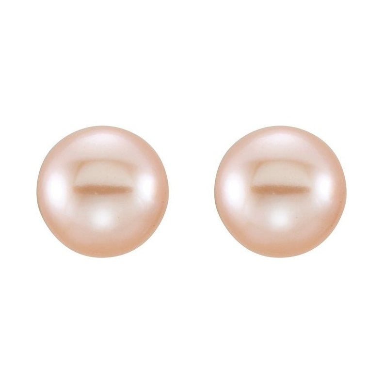 Button Pearl Stud Earrings