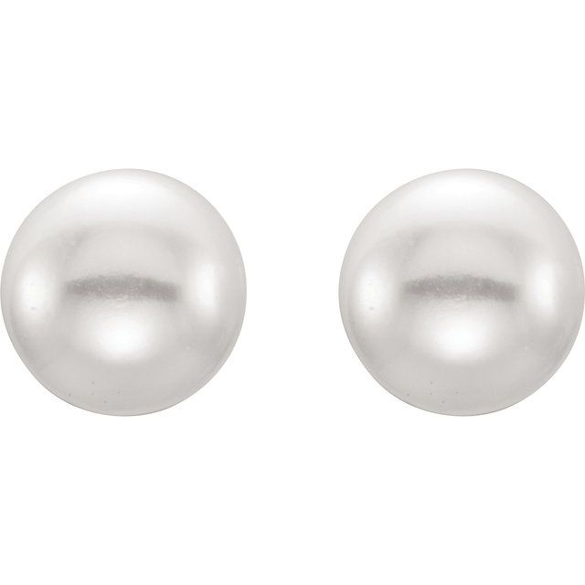 Button Pearl Stud Earrings