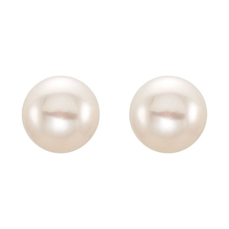 Button Pearl Stud Earrings