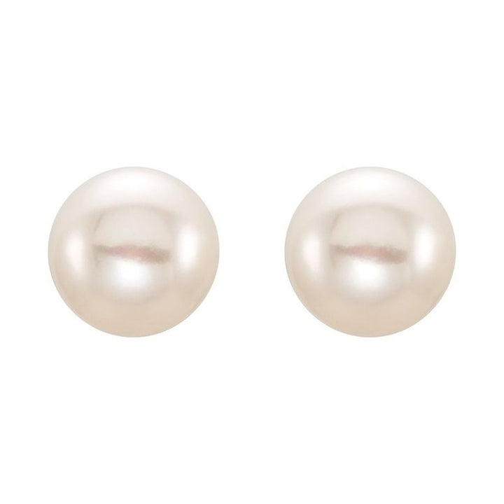Button Pearl Stud Earrings
