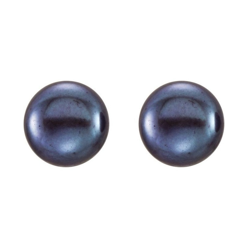 Button Pearl Stud Earrings