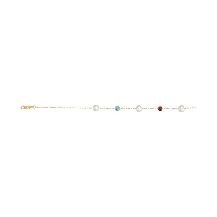 Pearl & Multi-Gemstone Station Necklace