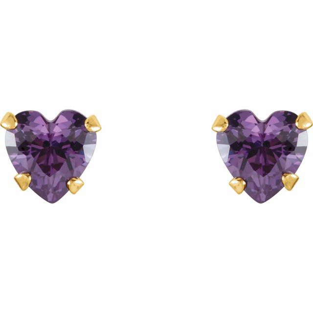Heart Snap-In Youth Stud Earrings