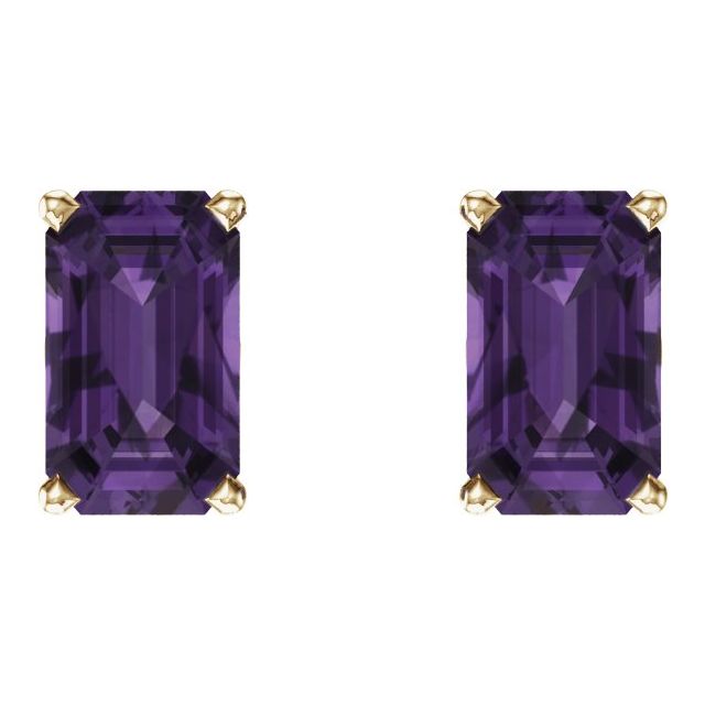 Emerald 4-Prong Scroll SettingÂ® Stud Earrings