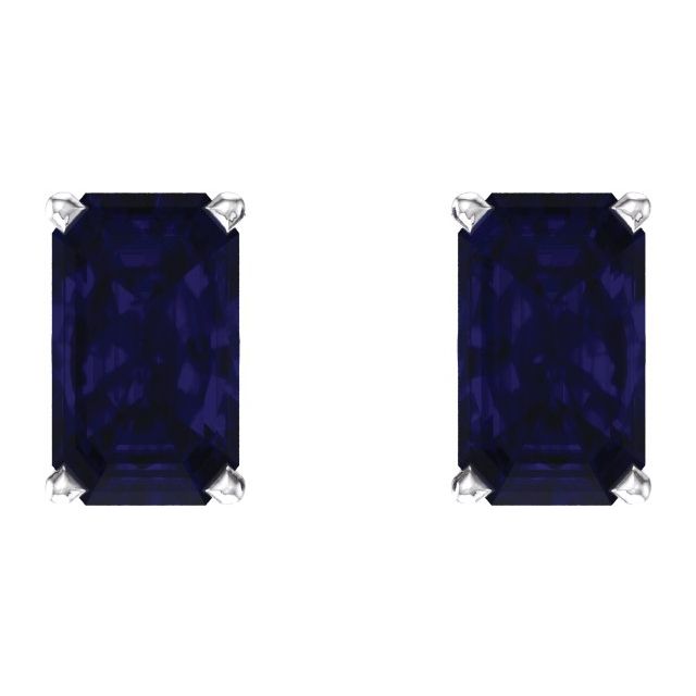 Emerald 4-Prong Scroll SettingÂ® Stud Earrings