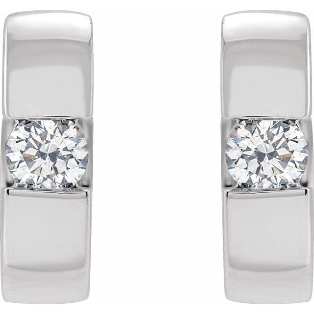 Accented Huggie Hoop Earrings