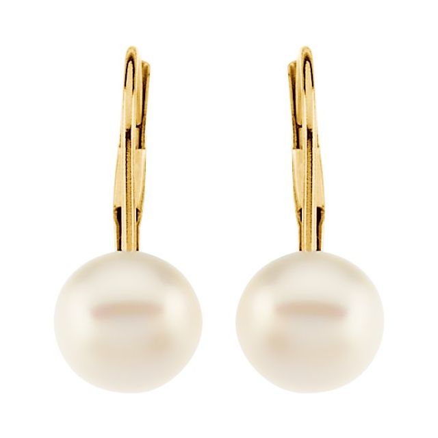 Pearl Lever Back Earrings