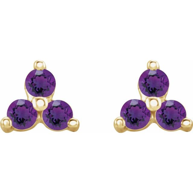 Three-Stone Cluster Earrings