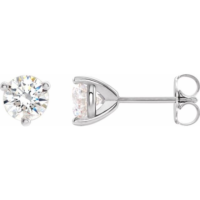 Round 3-Prong Stuller Moissaniteâ„¢ Stud Earrings