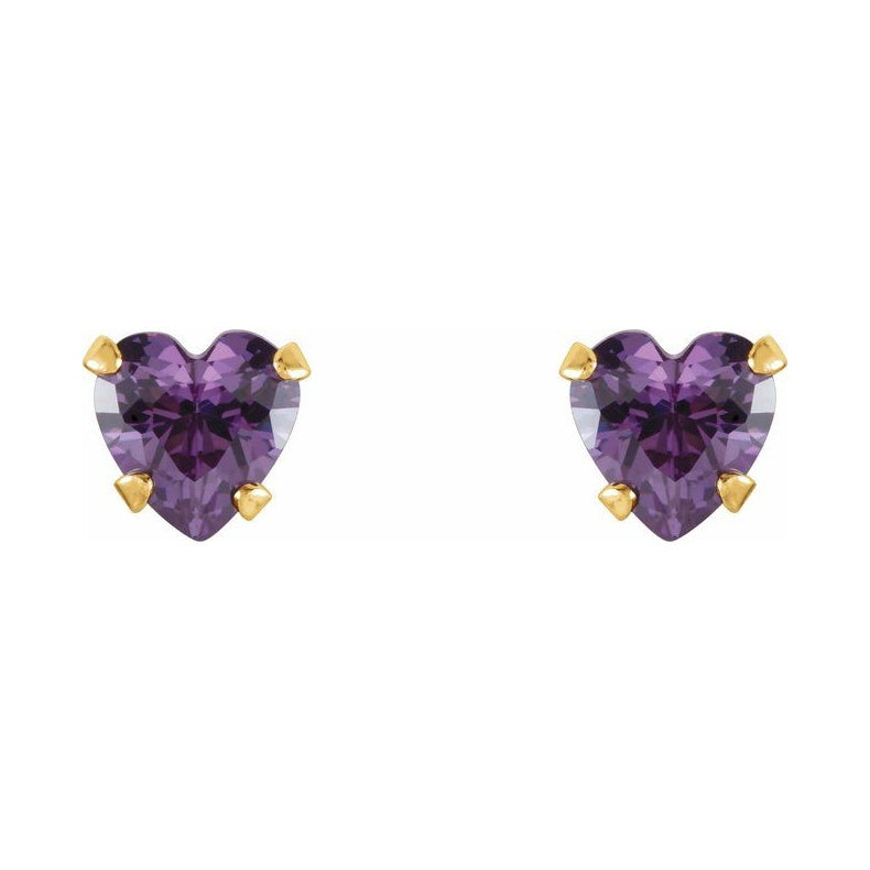 Heart Snap-In Youth Stud Earrings