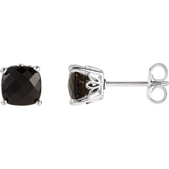 Cushion 4-Prong Scroll SettingÂ® Stud Earrings