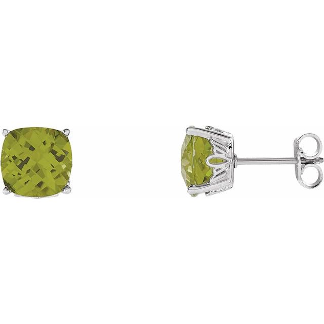 Cushion 4-Prong Scroll SettingÂ® Stud Earrings