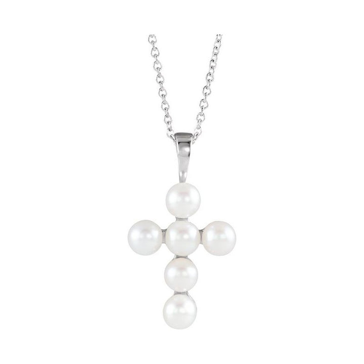 Pearl Cross Necklace or Pendant