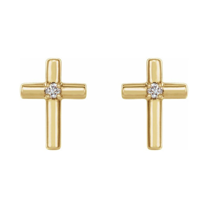 Solitaire Cross Earrings