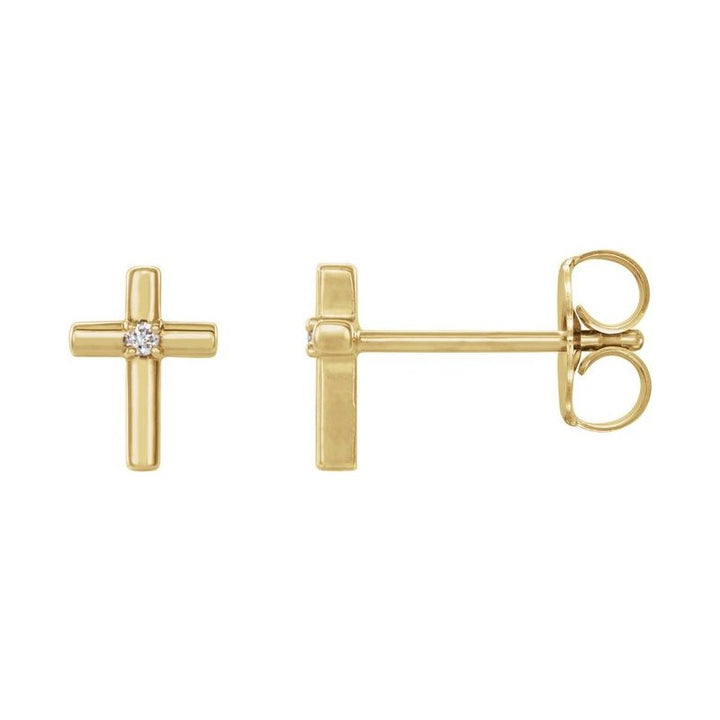 Solitaire Cross Earrings