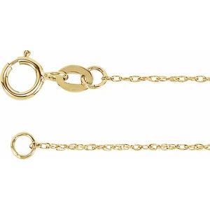 14K Yellow 1 mm Rope 18" Chain