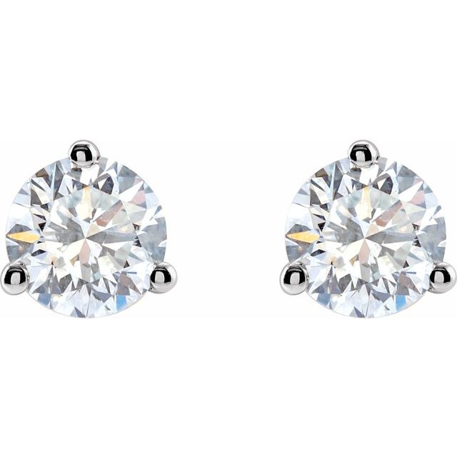 Round 3-Prong Cocktail-Style Stud Earrings