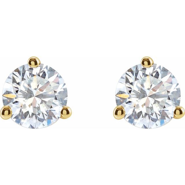 Round 3-Prong Cocktail-Style Stud Earrings
