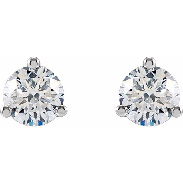 Round 3-Prong Cocktail-Style Stud Earrings