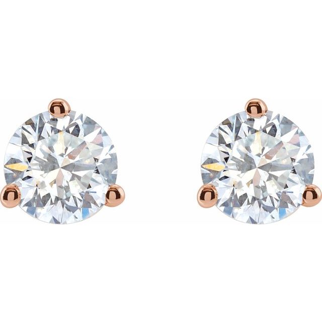 Round 3-Prong Cocktail-Style Stud Earrings
