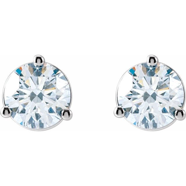Round 3-Prong Cocktail-Style Stud Earrings