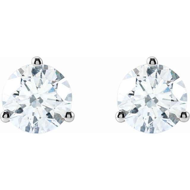 Round 3-Prong Cocktail-Style Stud Earrings