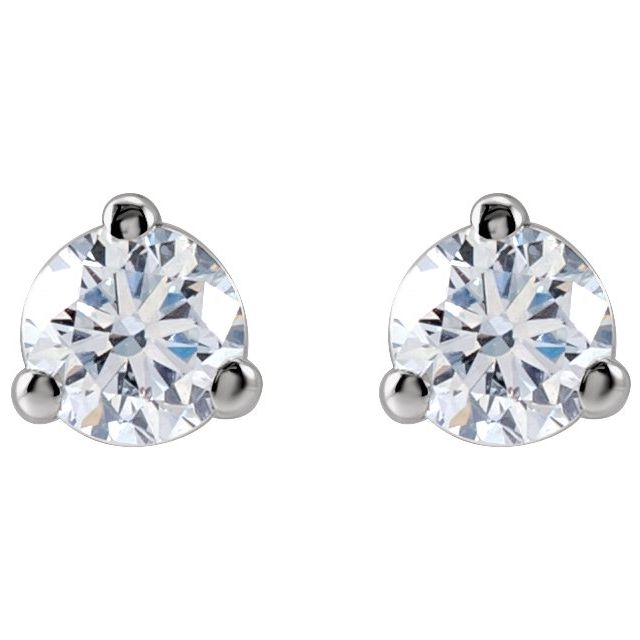 Round 3-Prong Cocktail-Style Stud Earrings