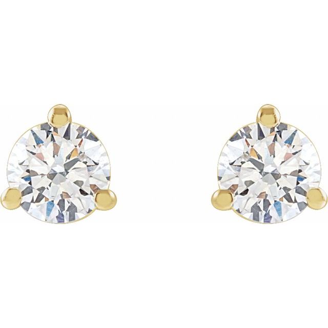 Round 3-Prong Cocktail-Style Stud Earrings