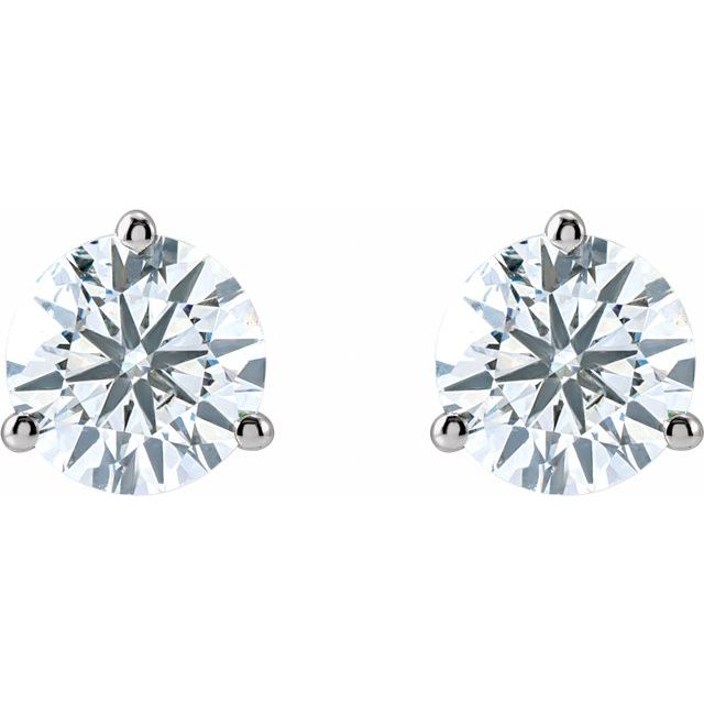 Round 3-Prong Cocktail-Style Stud Earrings
