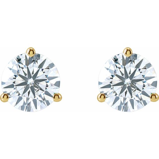 Round 3-Prong Cocktail-Style Stud Earrings