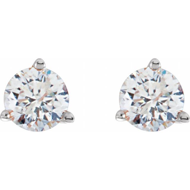 Round 3-Prong Cocktail-Style Stud Earrings