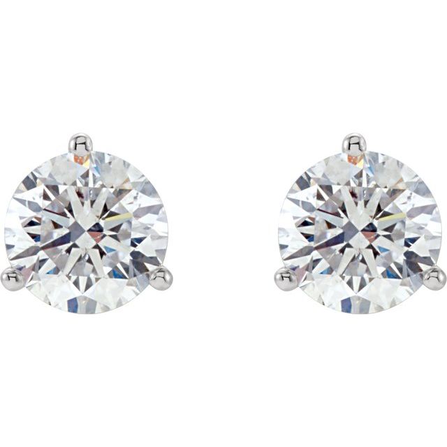Round 3-Prong Cocktail-Style Stud Earrings