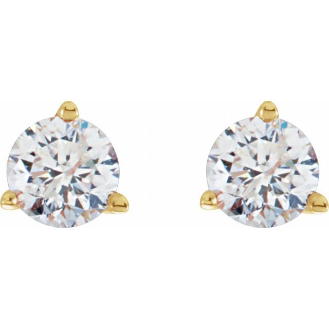 Round 3-Prong Cocktail-Style Stud Earrings