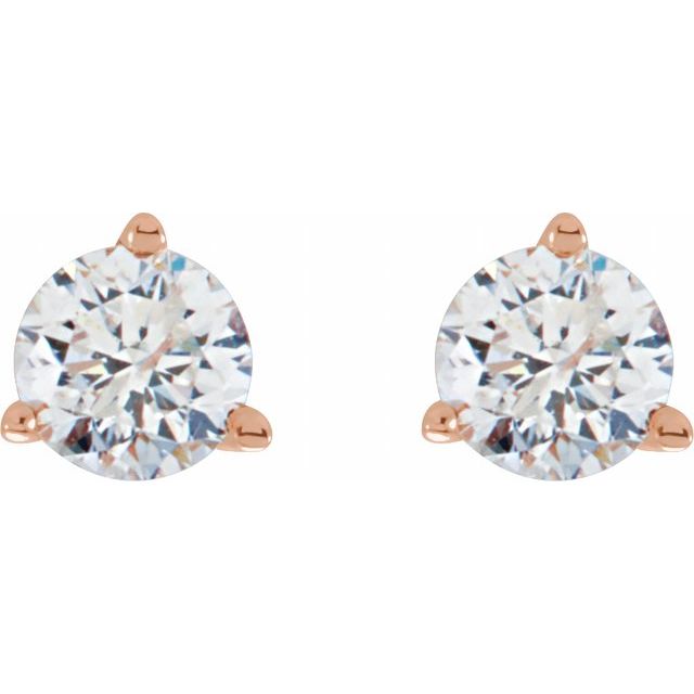 Round 3-Prong Cocktail-Style Stud Earrings