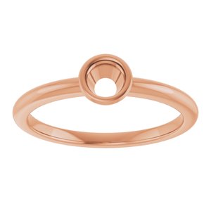 10K Rose  4.1 mm Round Ring Mounting