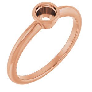 10K Rose  4.1 mm Round Ring Mounting