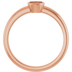 10K Rose  4.1 mm Round Ring Mounting