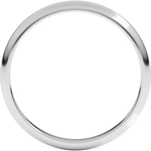 14K White 2.5 mm Half Round Band Size 10