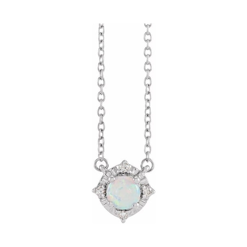 Halo-Style Birthstone Necklace