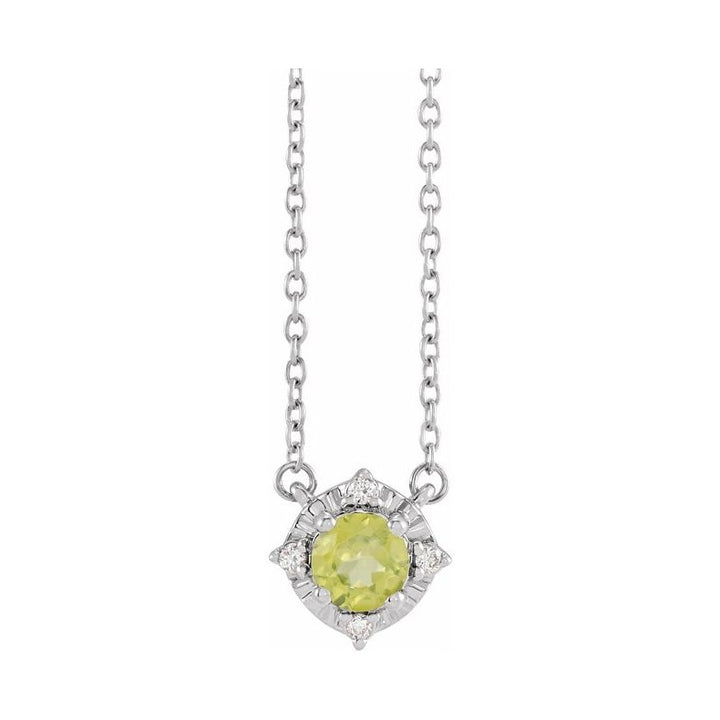 Halo-Style Birthstone Necklace