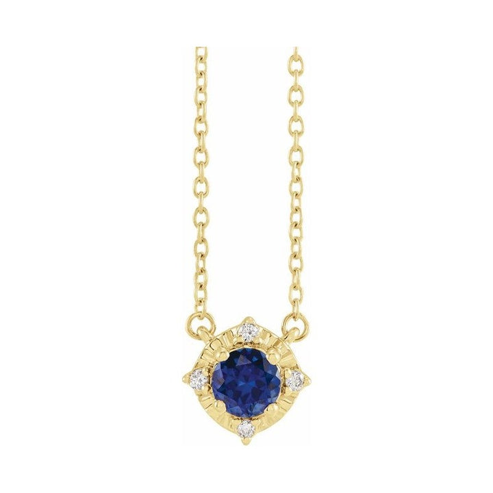 Halo-Style Birthstone Necklace