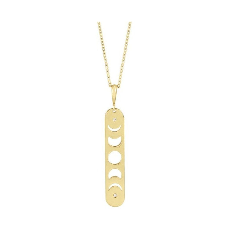 Moon Phase Bar Necklace or Pendant