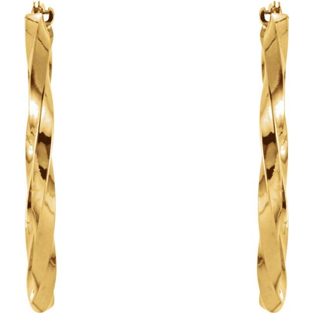 Twisted Tube Hoop Earrings