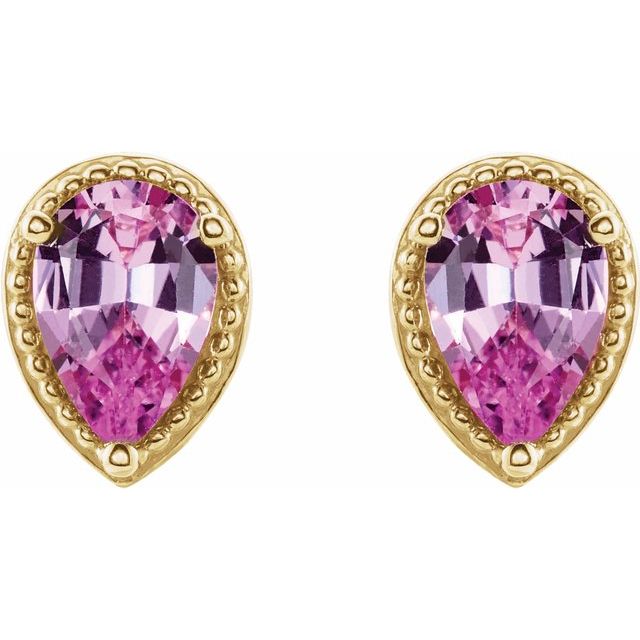 Beaded Solitaire Earrings