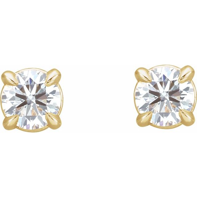 Round 4-Prong Claw Stud Earrings