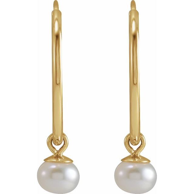 Pearl Endless Hoop Earrings