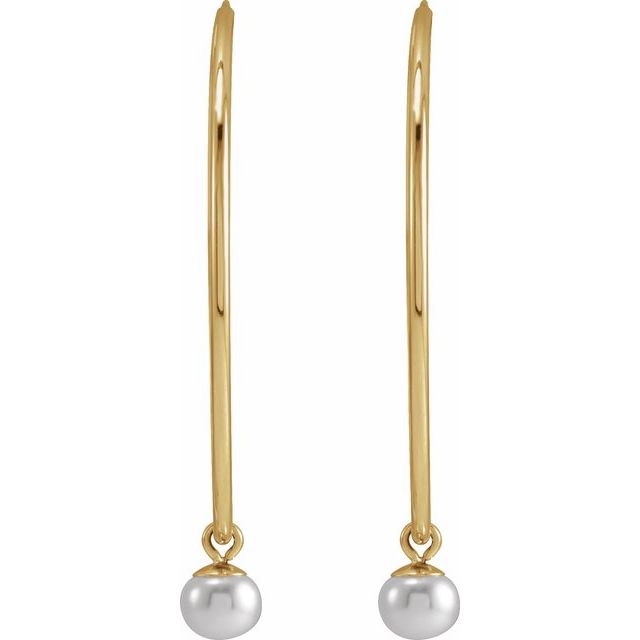 Pearl Endless Hoop Earrings